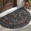 Absorbent Half-Circle Door Mat Soft Non-Slip Floor Mat Unique Semi-Round Entry Mat  Front Door