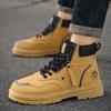 Высокие ботинки Мартин мужские осенние мужские туфли в британском стиле рабочая обувь мужские в корейском стиле универсальные на толстой подошве короткие ботинки трендовая обувь