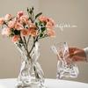 Необычная прозрачная стеклянная ваза для цветов 23 см*9 см, большая цветочная бутылка, настольный гидропонный горшок, украшение для стола в гостиной
