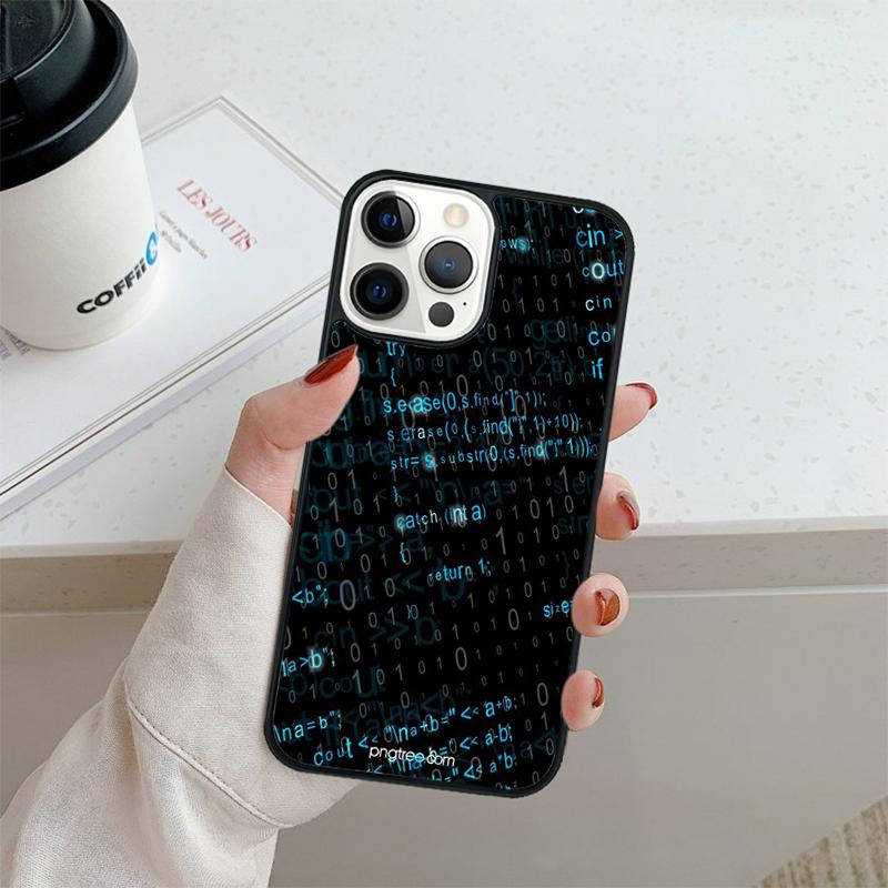 Чехол для телефона с изображением хакерского компьютерного кода Для iPhone 16 15 14 plus XR XS 11 12 13 pro max Защитный чехол coque