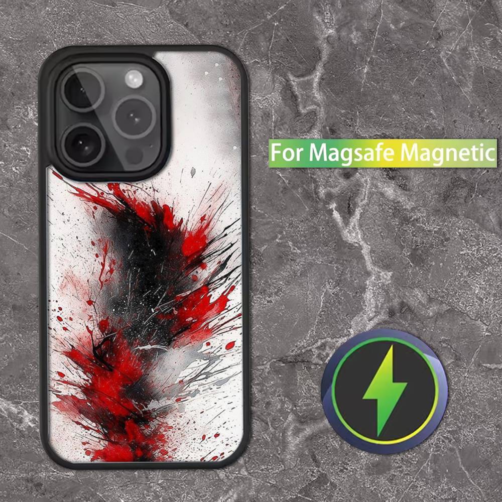 КРОВАВЫЙ СПЛЕТЕР на ХЭЛЛОУИН Чехол для телефона для iPhone 17,16,15,14,13,12,11,Pro,Max,Plus,Mini,SE Магнитная беспроводная зарядка Magsafe