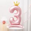 40Inch Birthday Foil Balloon Large Digital Helium Number Balloon With Crown 0-9 Happy Birthday Wedding Party Decoration Supplies