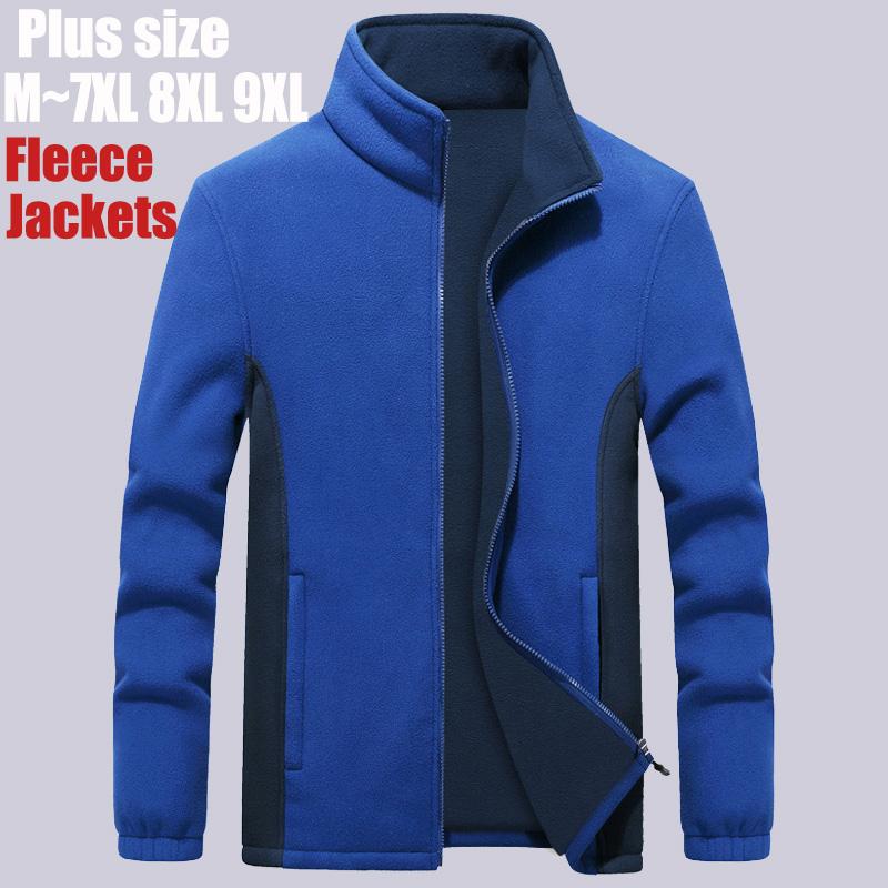 Большие размеры 7XL 8XL 9XL Мужские флисовые куртки Softshell Мужская теплая толстовка Термопальто ветровка Спортивная походная мужская одежда
