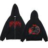 Anime Berserk Guts Hoodie Streetwear Skull Knight Zipper Hoodies Fleece Harajuku Casual Coats Oversized Sweatshirts Y2K Clothes