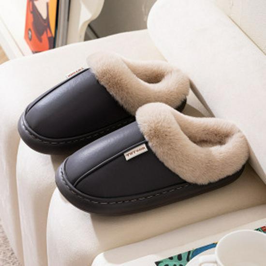 Женские нескользящие водонепроницаемые хлопковые тапочки на толстой подошве – Уютный меховой дизайн для осенне-зимнего периода, для беременных и мужчин