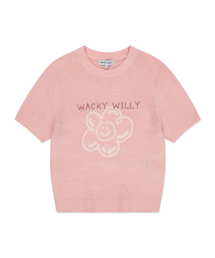 WACKY WILLY Women'S Lily Graphic Short Sleeve Knit Pink