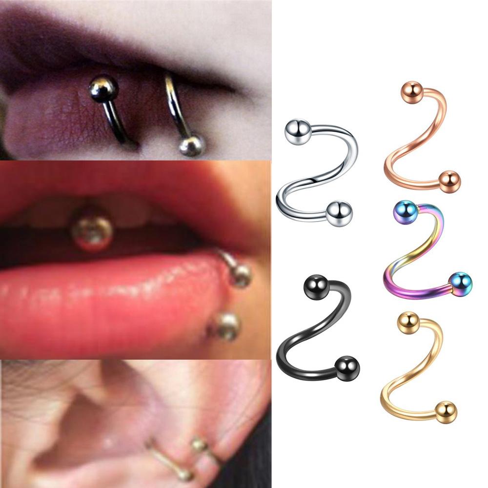 Stainless Steel Barbell Lips Ring Body Piercing Jewelry Helix Tragus Piercing Cartilage Earring