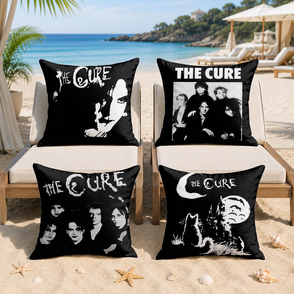The CCure Rock Band Cushion Cover Silky Short Plush Invisible Zipper Dustproof Sofa Pillow Case For Home Decor