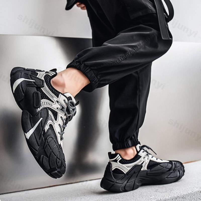 Модные нишевые мужские кеды с низкой посадкой и толстой подошвой, повседневная спортивная обувь 2025 осень, новинка, сетчатые дышащие удобные модные универсальные массивные кроссовки