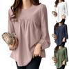 Женская однотонная свободная рубашка с круглым вырезом больших размеров