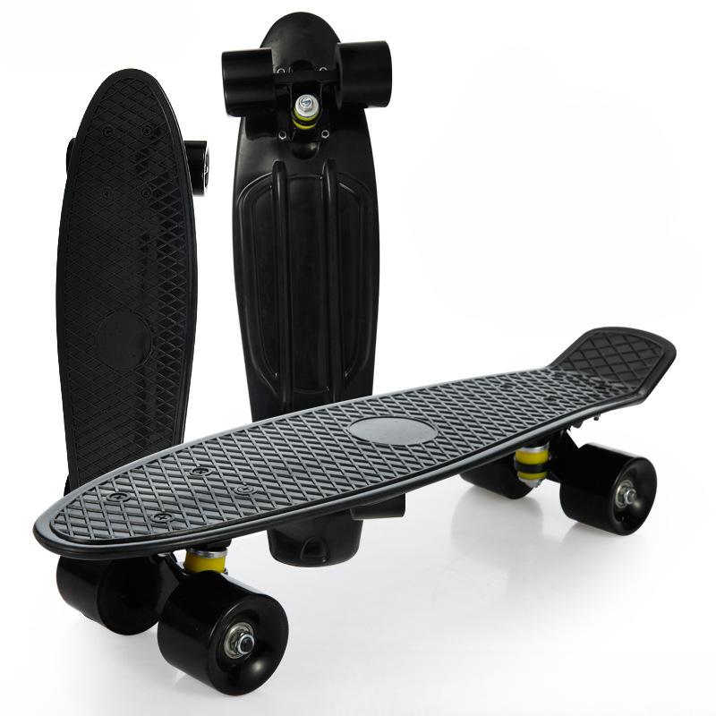 Новый пластиковый четырехколесный скейтборд-рыба с мигающим колесом, дорожный скейтборд с одним деформированным колесом