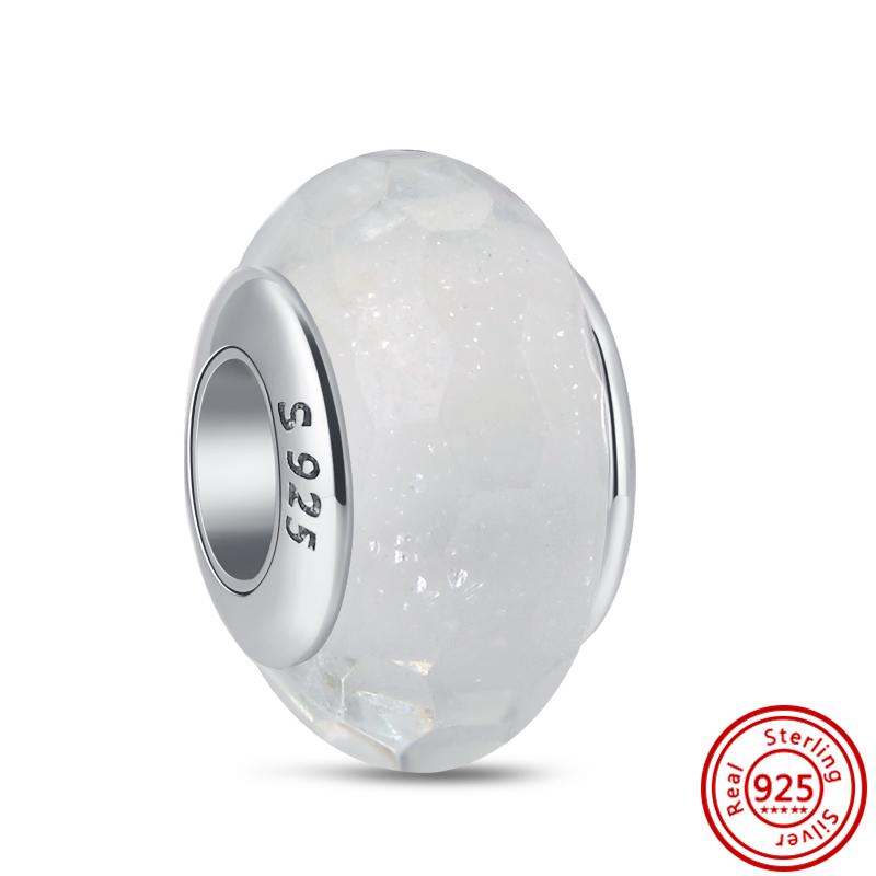 Медь 925 пробы Прозрачный циркон Снежинка Гербарий Крылья ангела и Сердце Сверкающие бусины Подходят для оригинального браслета Pantaro с шармами DIY Циркон