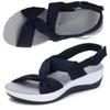 Large Size Sports Sandals Women's 2025 Summer New Thick-soled Fly-woven Soft-soled Casual Flat-soled Hollowed-out European and American Beach Sandals