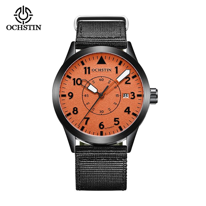 New Man Mechanical Pilot Wrist Watches Luxury Self Wind Nylon Mechanic Male Clock Auto Date Relogio Masculino Gift for Men