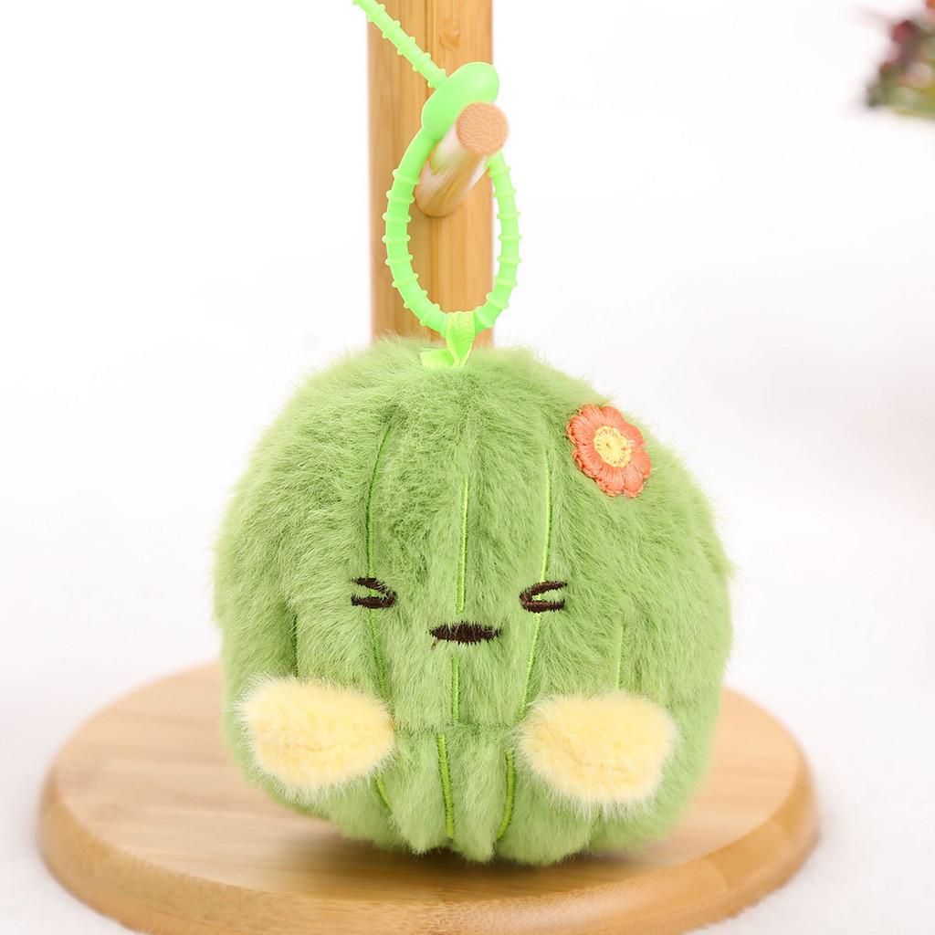 Pink Cactus Plush Doll Keyring With Short Plush Material For Bag Decoration