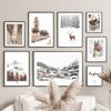 Sheep Deer Squirrel Snow Mountain Bridge Pine Wall Art Canvas Painting Posters And Prints Wall Pictures For Living Room Decor