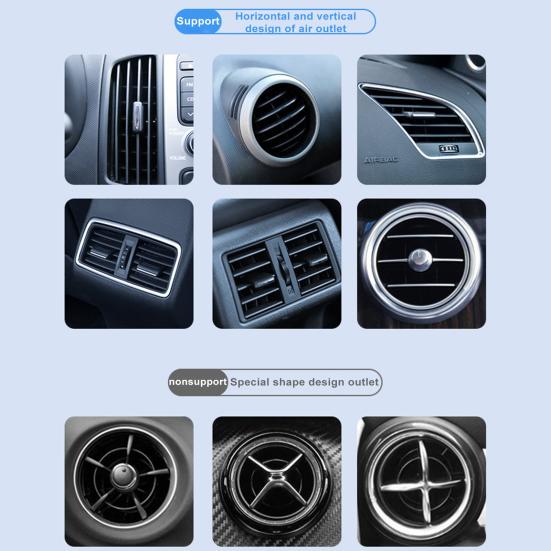 Универсальный автомобильный держатель для телефона, вращение на 360 градусов, противоскользящий, стабильный, работает одной рукой, гравитационное вентиляционное отверстие, автомобильная подставка для телефона