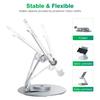 P57 Multifunction Desktop Phone Stand Folding 360° Rotating Metal Tablet Holder for Live Streaming
