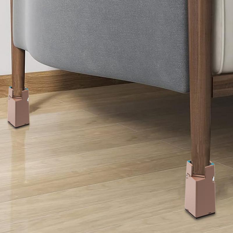 4Pcs Desk Leg Riser Heavy Duty Raiser Table Risers Heightening Foot Pad Bed Sofa Chair Table Feet Wear Resistant Anti Slip Mat