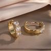 ZAKOL Korean Fashion Hoop Earring Inlaid Shiny Square Crystal Zircon Ear Accessories Party Zircon for Women