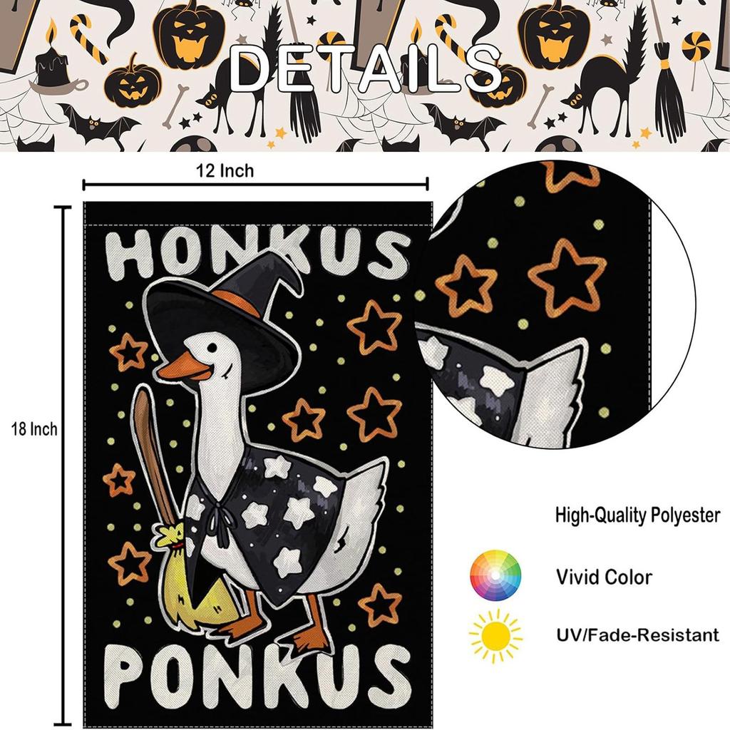 Флаг для сада на Хэллоуин 11,8x1,7,7 дюйма вертикальный двухсторонний сезонный декор двора для использования на открытом воздухе