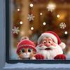 Christmas Window Sticker Removable Waterproof PVC Xmas Snowman Static Glass Cling Holiday Party Decoration Decal