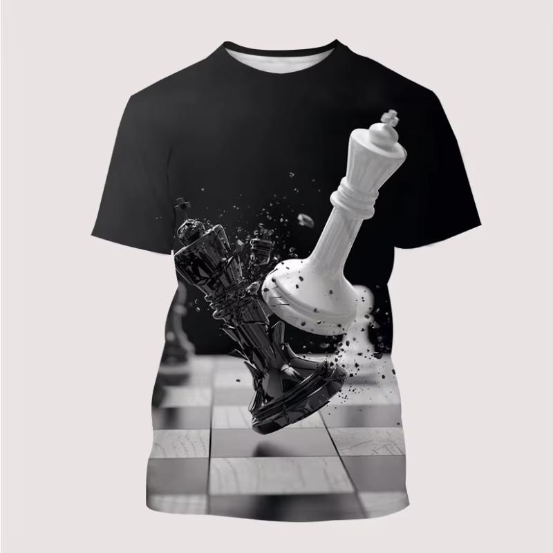 New Men's T Shirt 3D Print International Chess Graphic T-Shirts Summer Funny Harajuku O-Neck Top Men Kids Fashion Casual Tees