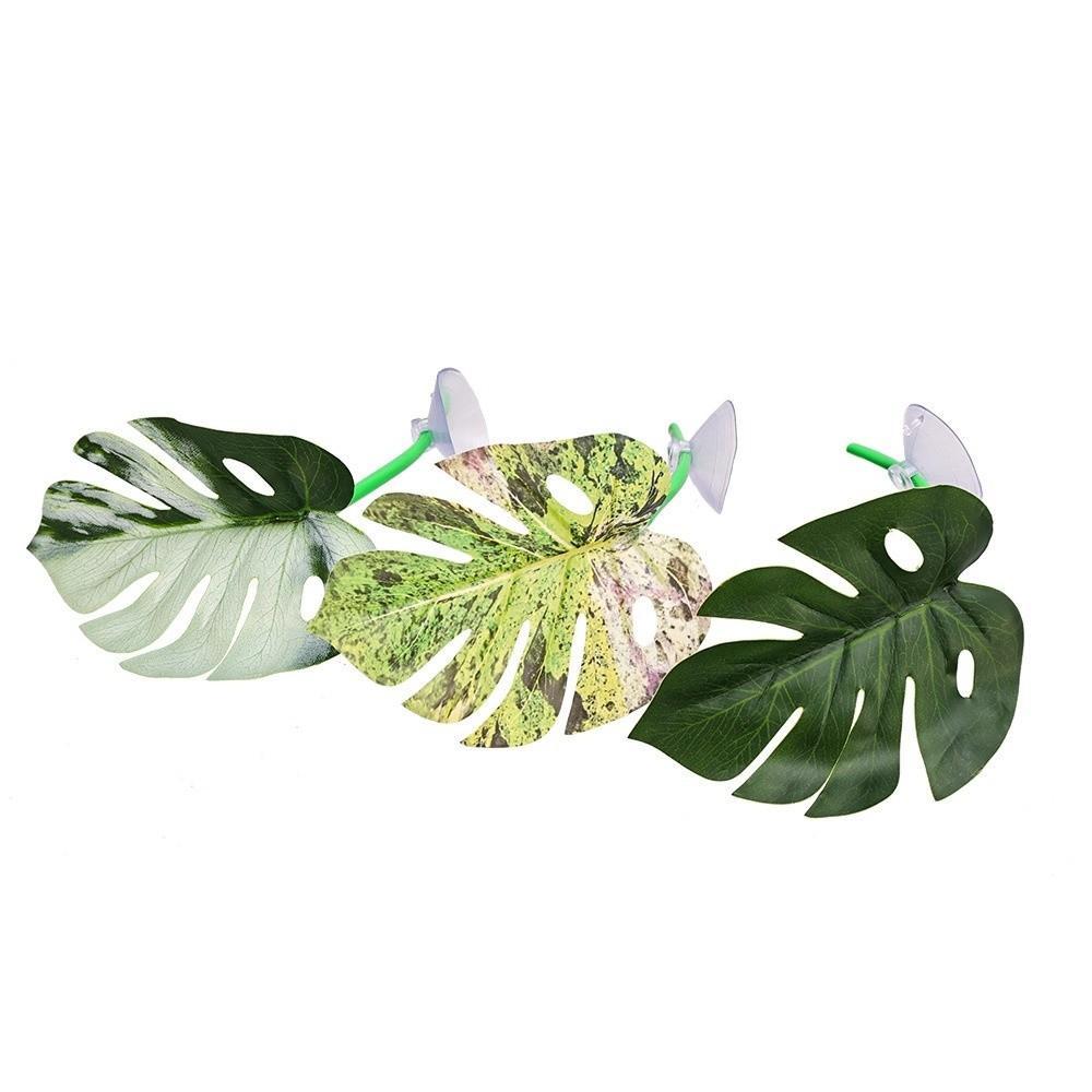 1/4PCS Green Leaf Betta Fish Rest Aquarium-Safe Simulated Lotus Floating Bed Suction Cup Fighting Perch Leaf Hammock