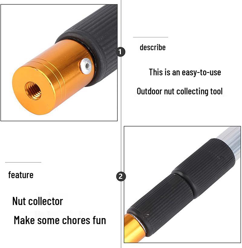 Удлинитель для валика - Телескопический сборщик фруктов из алюминиевого сплава для бытовых задач на большой высоте.