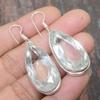 Lavish White Topaz Gemstone Handmade Jewelry Solid 925 Sterling Silver Earring