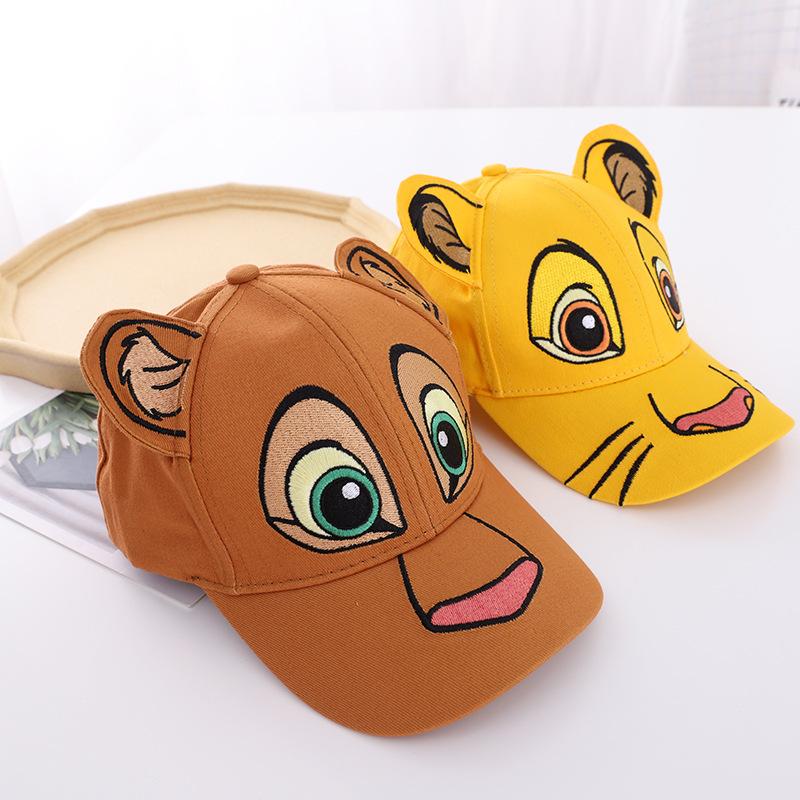 Disney Милые Шапки Защитные Козырьки Король Лев Мультяшный Симба Бейсболки Прекрасные Сетчатые Летние Шляпы от Солнца для Мальчиков Кавайная Вышитая Кепка
