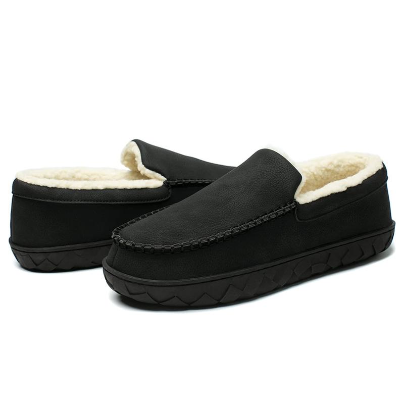 Модные мужские теплые хлопковые туфли зимние мужские корейские однотонные домашние нескользящие туфли на плоской подошве легкие тапочки Pantoufle Femme Hiver