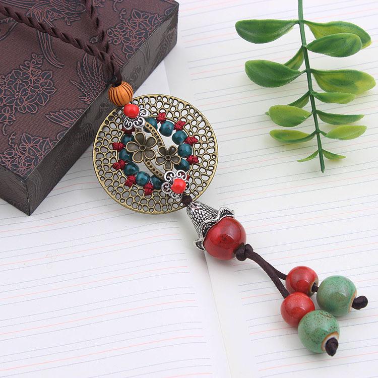 Оригинальный этнический стиль, универсальные аксессуары для одежды, подвеска с цветком, темперамент, длинное ожерелье, подвеска в стиле ретро, ​​цепочка для свитера, осень и зима