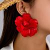Fashionable Exaggerated Big Red Flower Earrings