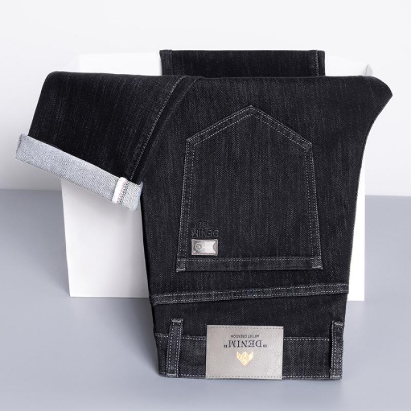 JYL Новые эластичные универсальные широкие модные джинсы мужские прямые толщина