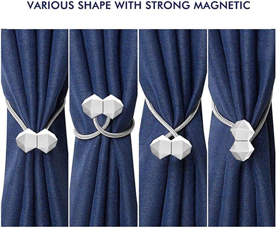 2 Pcs Curtain Tieback Multifaceted Ball Magnetic Curtains Buckle Tie Backs Shower Curtain Holder Wall Balls Home Room Accessorie