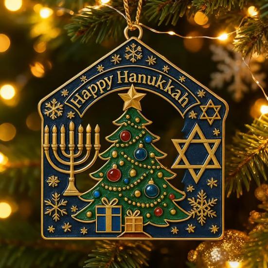 Счастливой Хануки Рождественское украшение на елку Акриловое Еврейское Ханука Рождественские украшения Духовные подарки для мужчин женщин взрослых