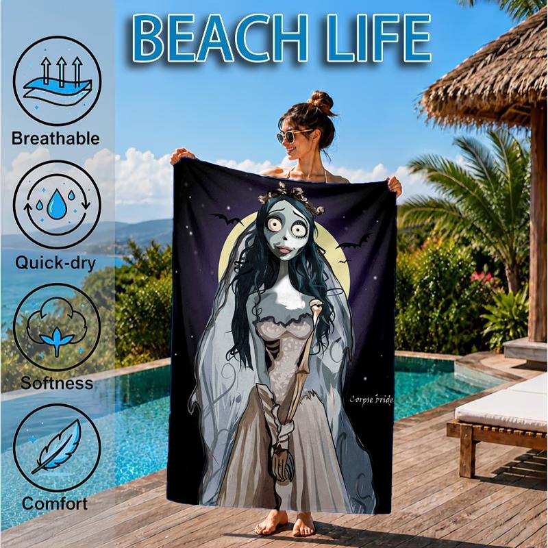 Gothic Corpse Beauty In Bloom Beach Towel, Microfiber Beach Towel, Perfect For Pool, Beach, Travel, Home Decor Beach Party Fan gifts