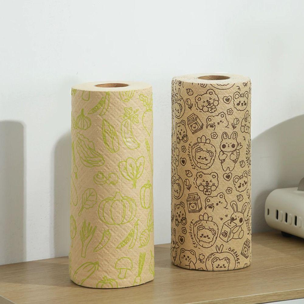 60 листов/рулонов многоцелевых антипригарных тряпок для мытья посуды с маслом, сменная бамбуковая ткань для ленивых