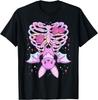 Kawaii Pastel Goth Cute Creepy Cat Bat Skeleton T-Shirt Print Original Design Gifts T Shirts Mens Clothing Camisas Streetwear