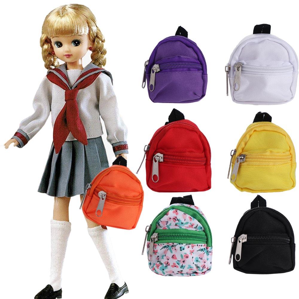 Zipper Mini Backpack 1/6 BJD Rucksack Doll Backpack Miniature Doll Bag BJD Doll Schoolbag Doll Bag