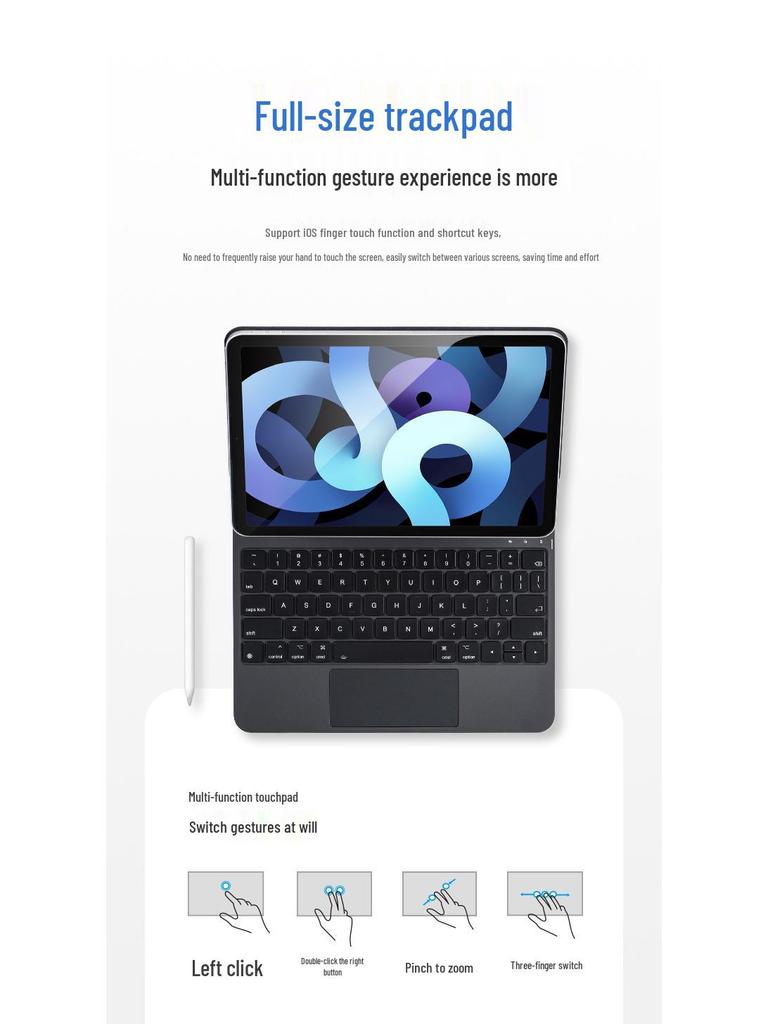 Клавиатура Bluetooth Pro11 iPad Floating Magic M34: 11-е поколение, Magnetic Air7, с подсветкой