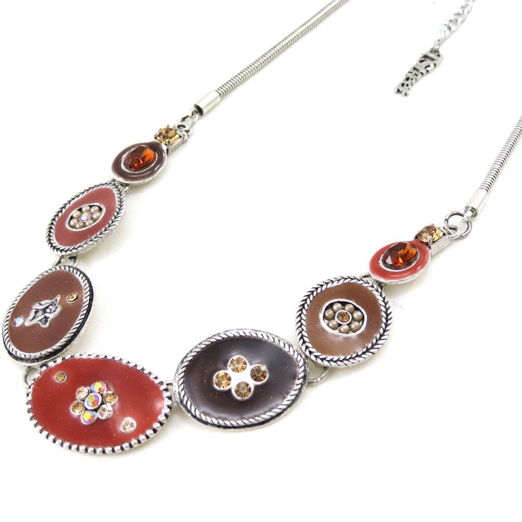 Les Trésors De Lily [C7690] - Mahogany 'Angelina' Designer Necklace