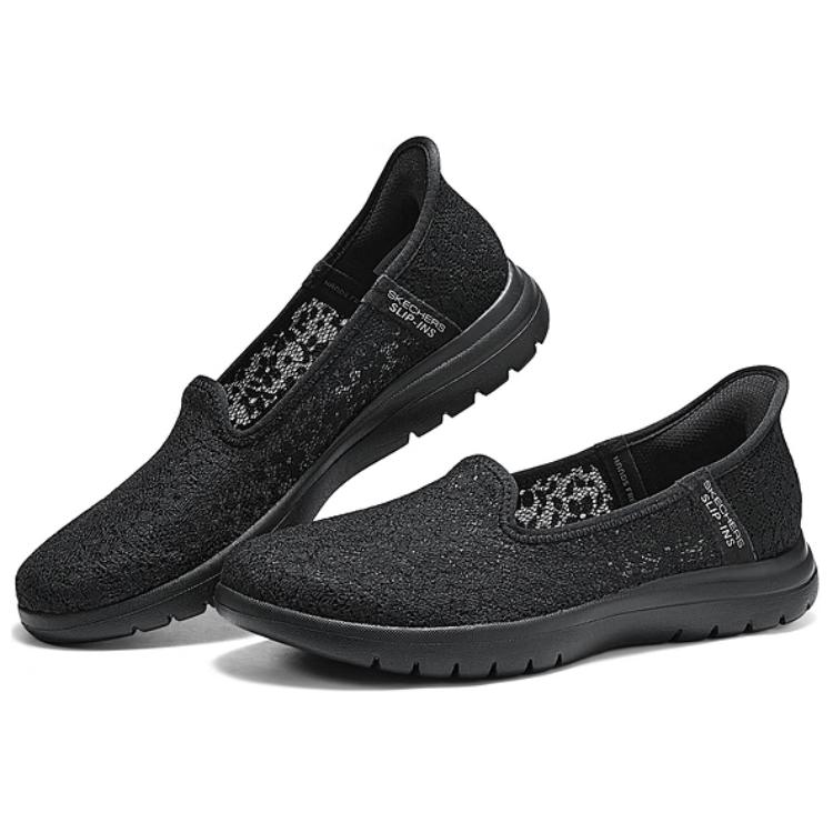 Skechers Удобные дышащие низкие повседневные кроссовки On The GO с амортизацией для женщин, полностью черные 138188-BBK