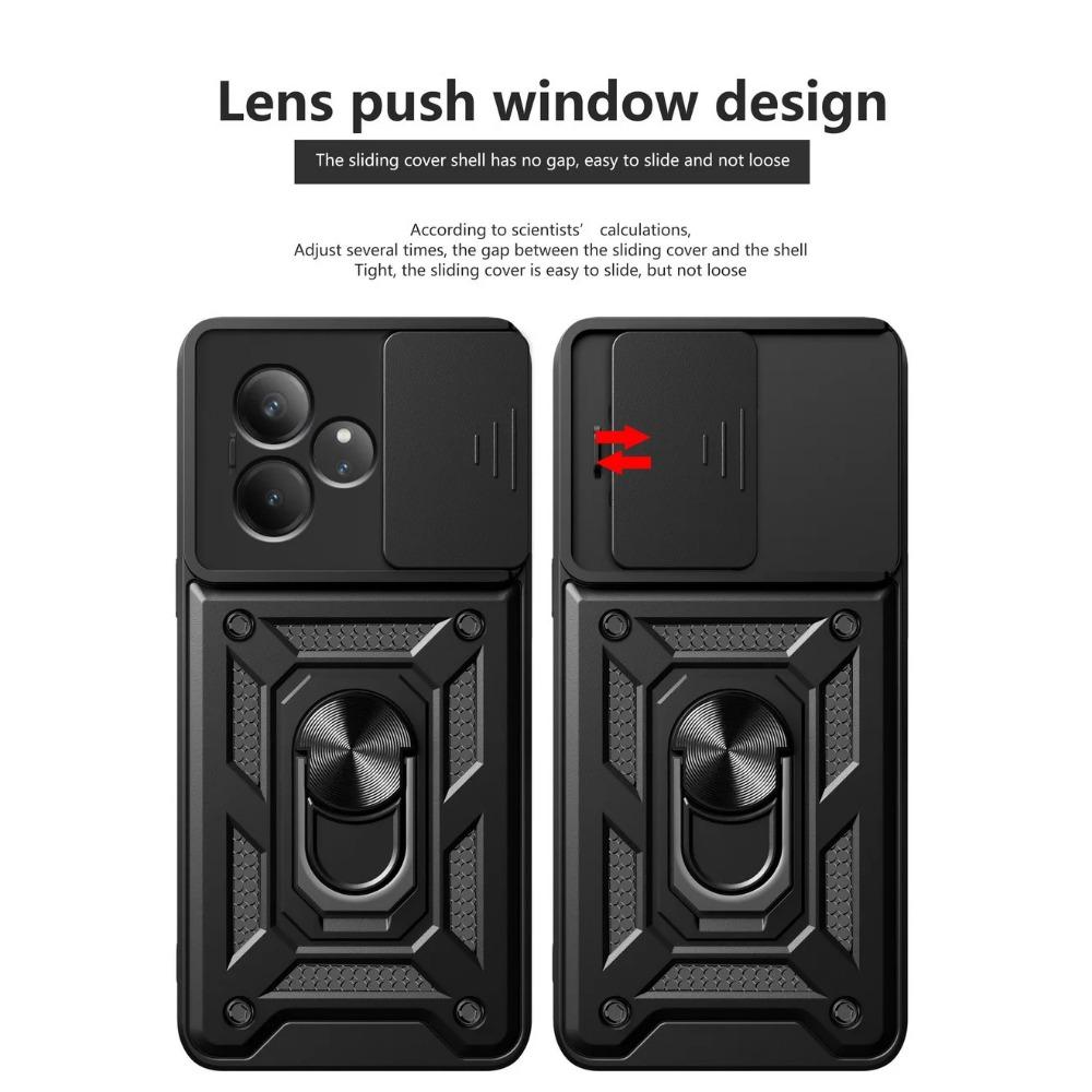 Военный защитный чехол для камеры с держателем для Realme GT Neo 6 6T GT 3 N53 N55 C61 C63 C65 C67 C51 C53 C55 C35 C21Y C25Y противоударный чехол с кольцом-подставкой