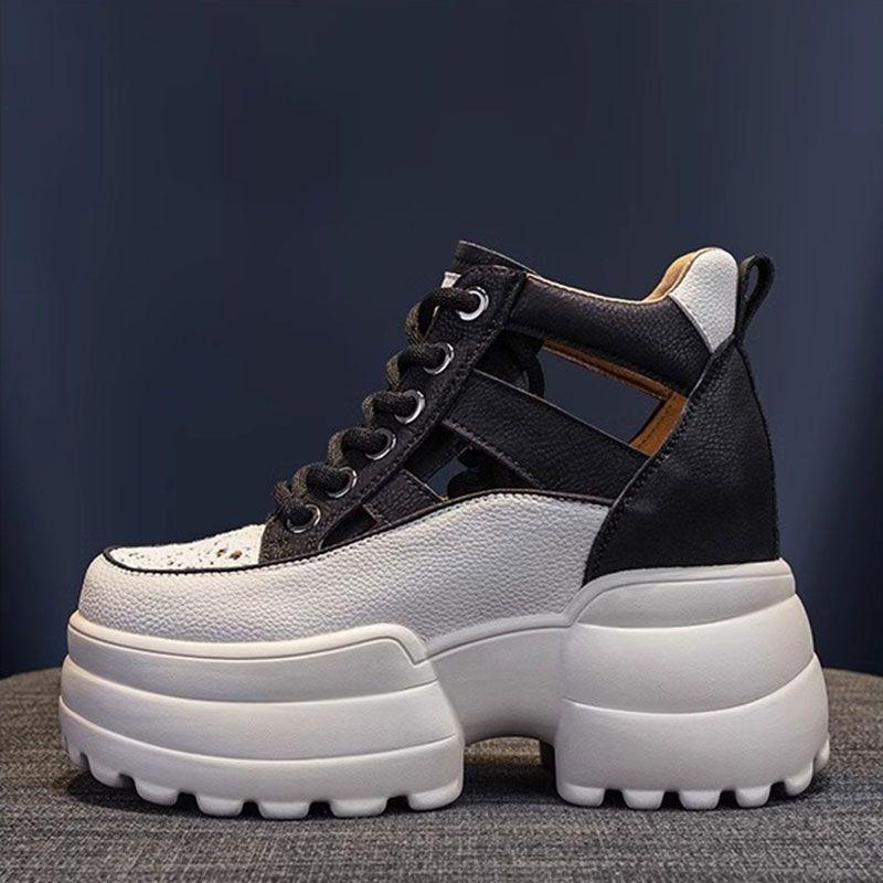 Внутренняя высота каблука-мешка сандалии женские летние 2025 года новые толстые подошвы кексы римские модные спортивные танкетка каблук полый