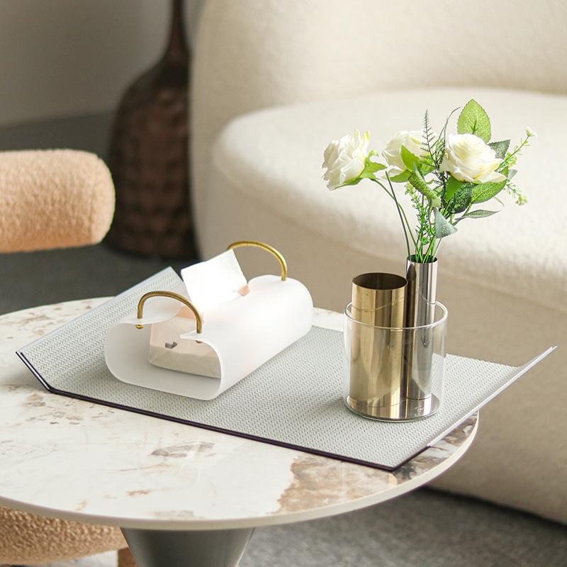 Художественный металлический кожаный плетеный узорный поднос креативные украшения поднос для хранения журнальный столик модель отеля украшение комнаты