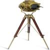 Nautical Brass Spotlight Searchlight Wooden Tripod Floor Lighting Stand Home Decor
