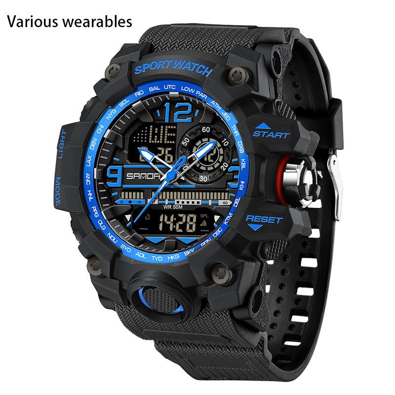 New Watch Trend Fashion Men's Student Teen Electronic Watch Waterproof Multi-functional Watch
