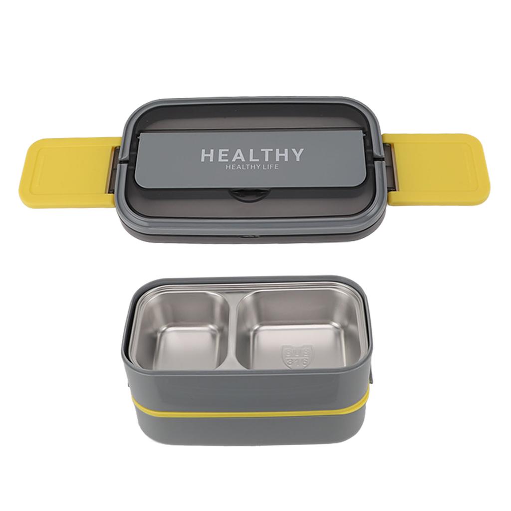 Двухслойный Bento Box 316 из нержавеющей стали с отсеком, портативный ланч-бокс со столовыми приборами для работы